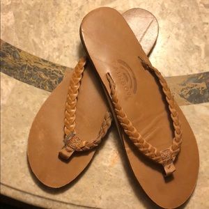 RAINBOW braided leather sandal